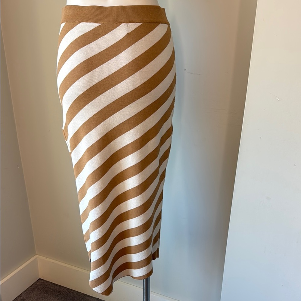 Gabrielle Union Stretch Asymmetrical Knit Pencil skirt small